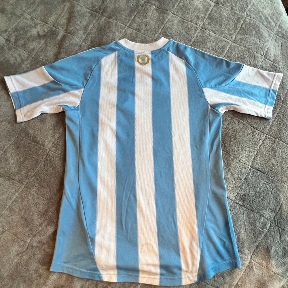 adidas Argentina Light Blue & White Striped Soccer Jersey - Unisex - Picture 6 of 7